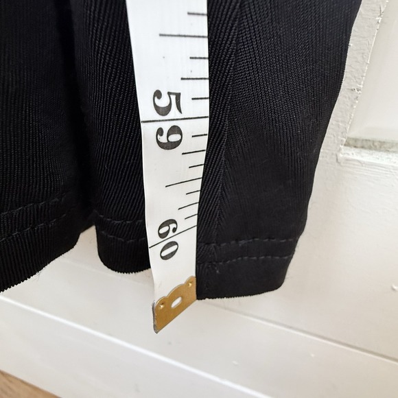 NEW VTG TADASHI Shoji Jersey Maxi Dress Evening Gown Metallic Silver Women Large - Picture 14 of 14